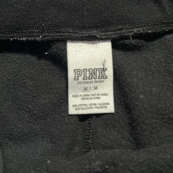 EXTREMELY RARE -PINK Victoria's Secret Black Rhinestone Zip Hoodie & Joggers - Picture 10 of 12